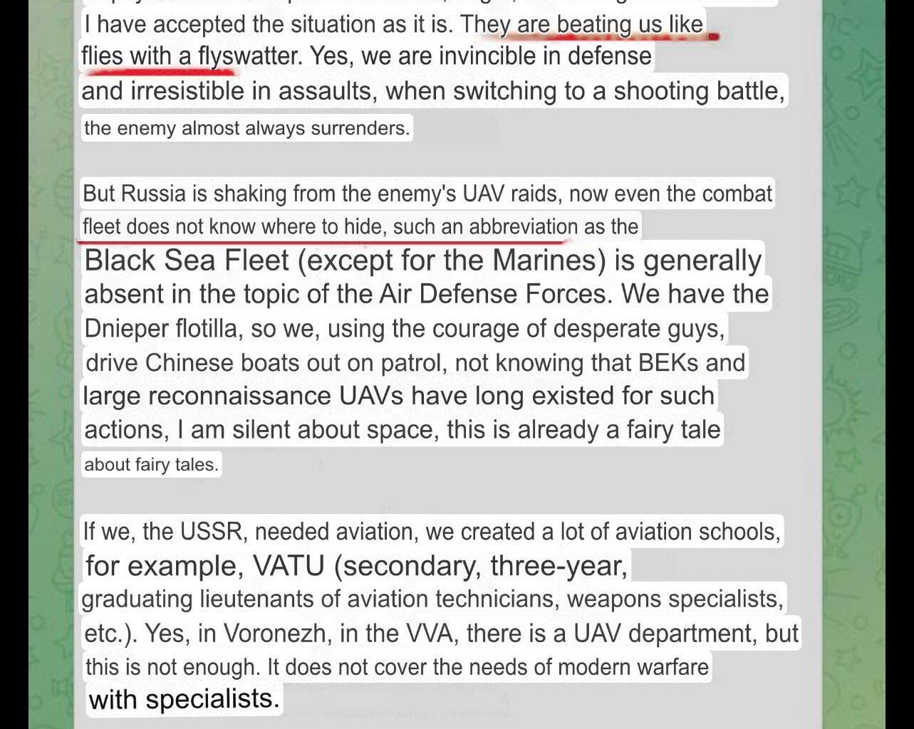 Russian military blogger is depressed - May 2025