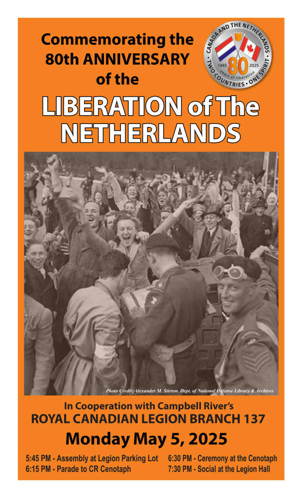 Ceremony Today At Campbell River Cenotaph Marking Liberation Of Netherlands