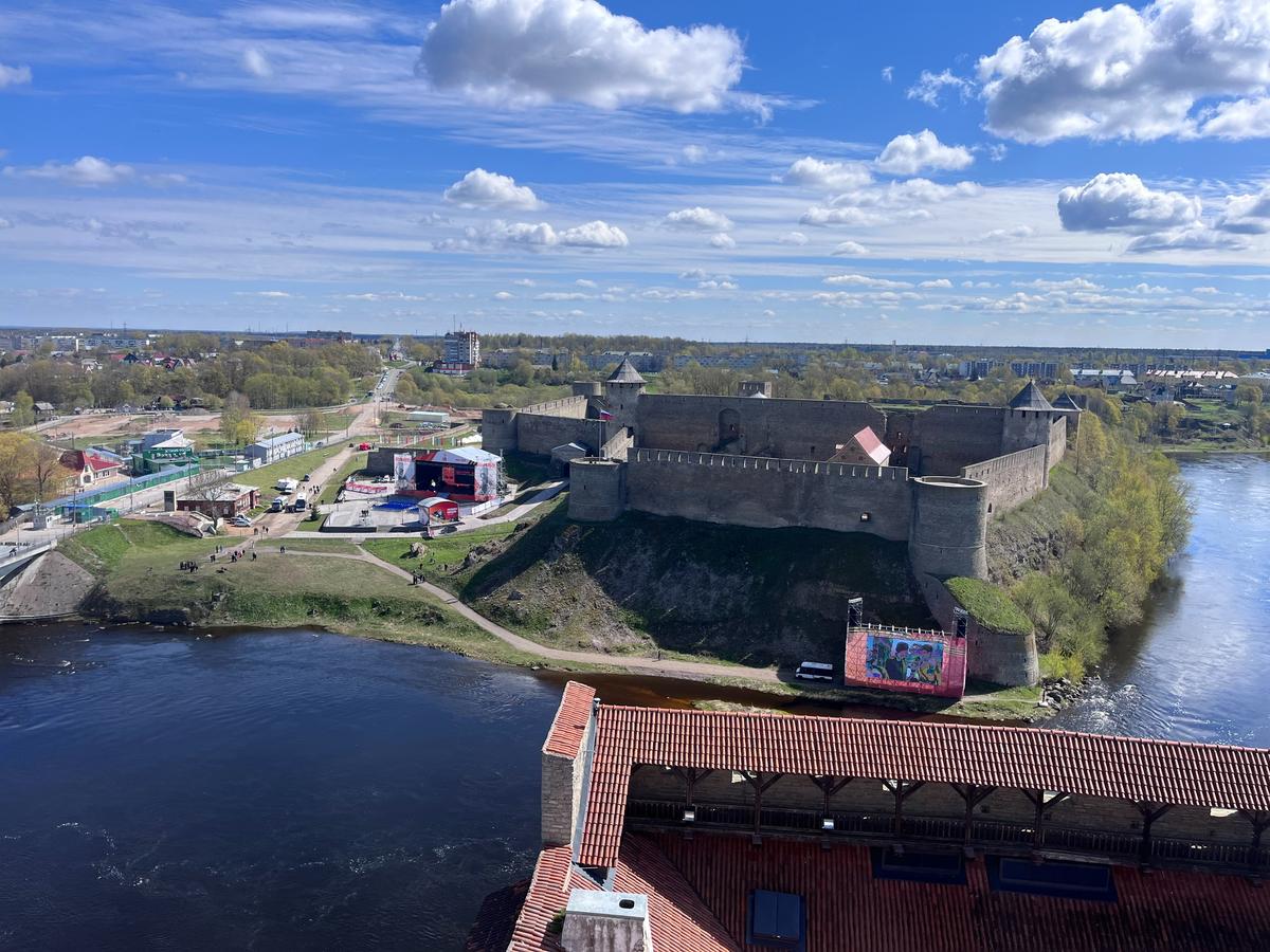 View of Ivangorod Fortress, in Russia, from Narva, Estonia. Photo: Jack Styler