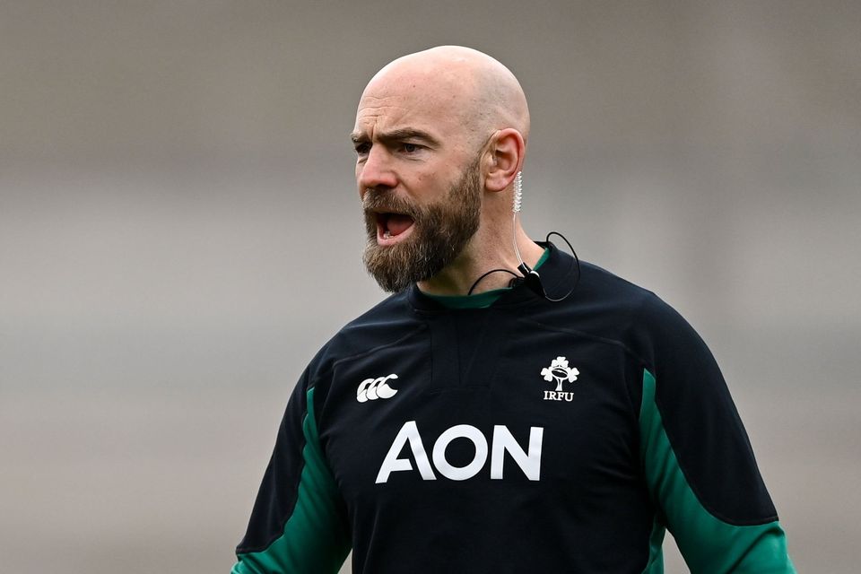 Ireland defence coach Hugh Hogan before the Women's Six Nations clash against France at Kingspan Stadium in Belfast. Photo: Ramsey Cardy/Sportsfile