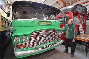 The 1966 AEC bus from Malta is on loan at the Aldridge transport museum