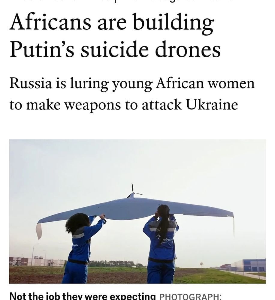 Russia attacks Ukraine. North Korean soldiers, shells, and missiles attack Ukraine. Iranian drones attack Ukraine. African women help create drones that kill us.

Our allies: Some lost their own elections to Russia. Some slumber for the fourth year. Some are managing escalation.