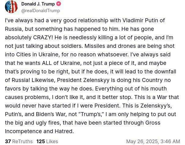 Trump whines that this is not his war and if he were president it would not exist.