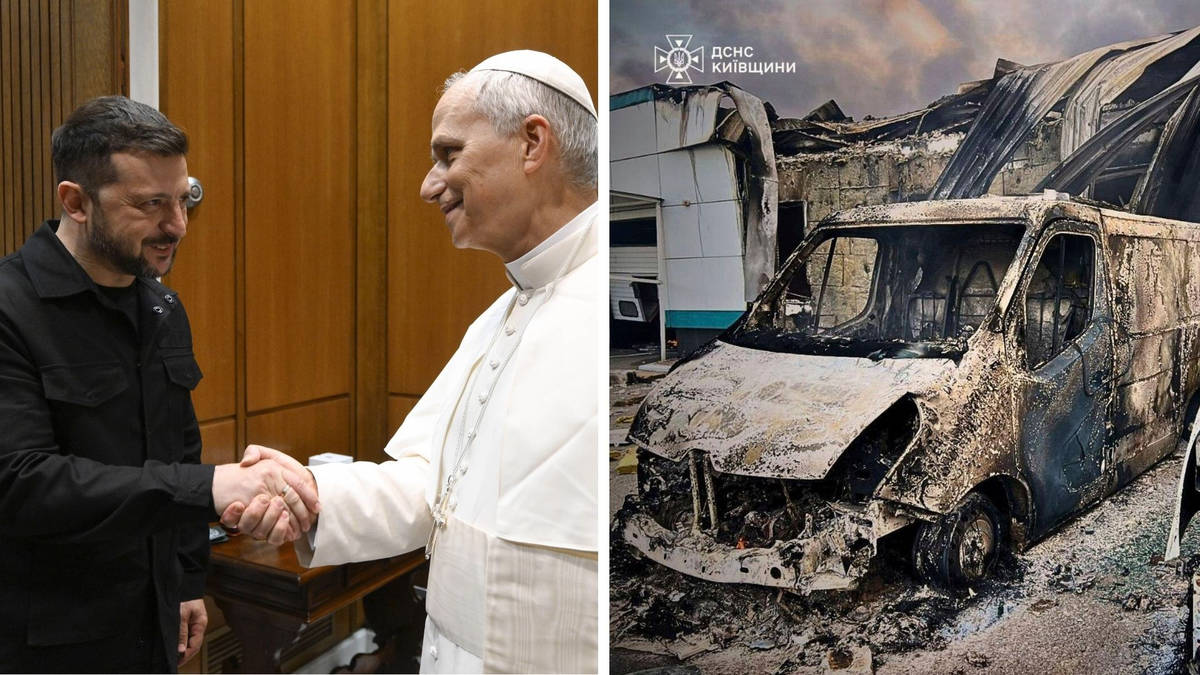 Zelenskyy meets with the Pope as Russia launches its largest wave of drone strikes on...