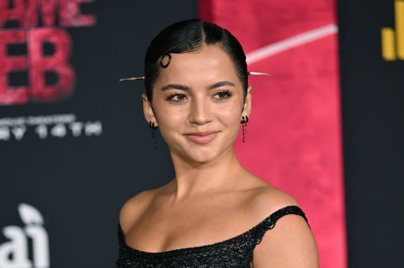 Isabela Merced arrives for the world premiere of "Madame Web" in Los Angeles in 2024. Merced portrays Hawkgirl. File Photo by Chris Chew/UPI