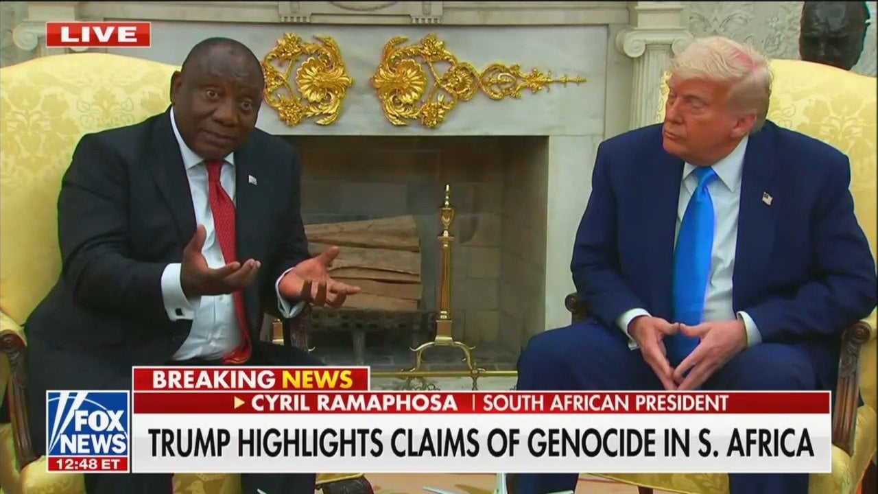 South Africa’s President Shoots Down Trump’s Genocide Claims in Oval Office: ‘I’m Sorry I Don’t Have a Plane to Give You’