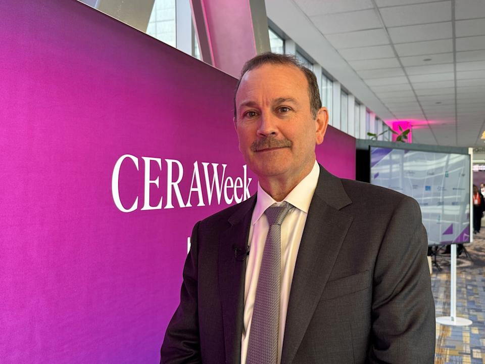 Mark Maki, CEO of Trans Mountain Corporation, is pictured on the sidelines of the CERAWeek energy conference in Houston.