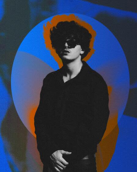 Photo Collage of Gabito with a blue background.