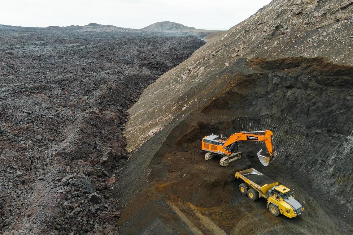 stvolcano26 - Dried lava from the Svartsengi volcanic system eruption 800 years ago is now being repurposed to build the lava barriers.

PHOTO: ERIC TEO