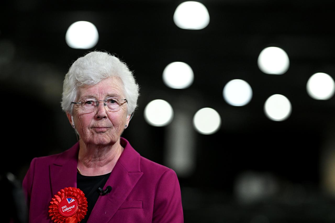 DONCASTER, ENGLAND - MAY 02: Ros Jones of the Labour Party looks on as she fields questions from members of the media after being declared the winner of the Doncaster Mayoral elections on May 02, 2025 in Doncaster, England. Incumbent Ros Jones narrowly defeated her Reform party opponent Alexander Jones to retain the position of Mayor of Doncaster, a post she has held since 2013. In the first local elections since the UK general election last summer, more than 1,600 seats are being contested in 23 councils, with six mayoral positions also being decided. (Photo by Leon Neal/Getty Images)
