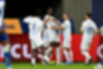 KRC Genk striker Tolu Arokodare celebrates a goal
