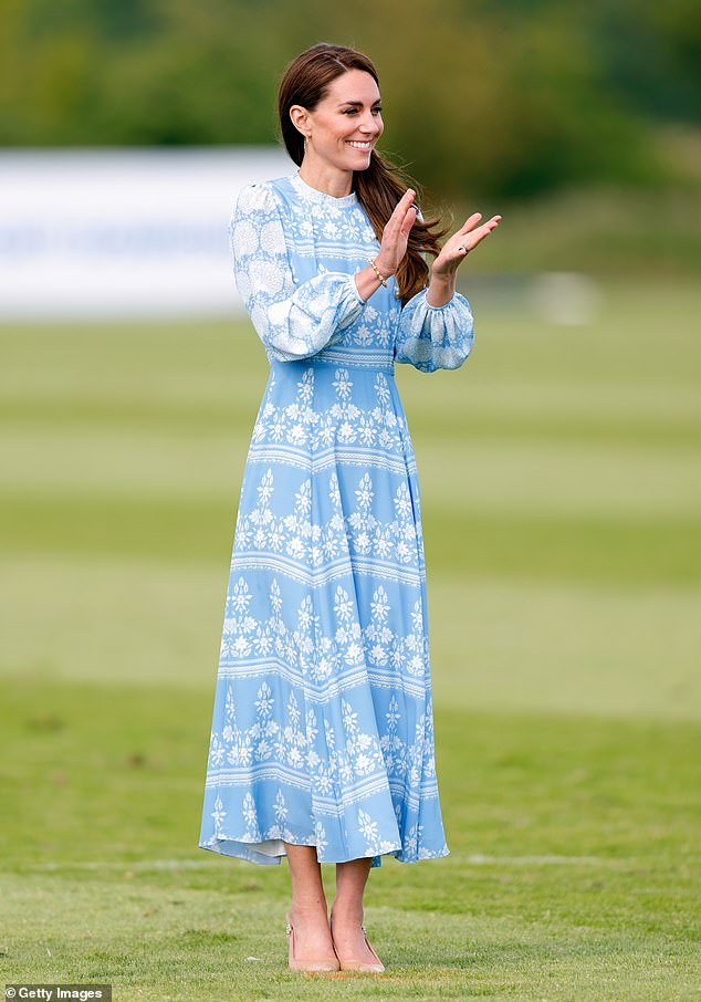 The Princess of Wales wore the Beulah London's 'Sonia' blouson sleeve dress to a charity polo match in 2023