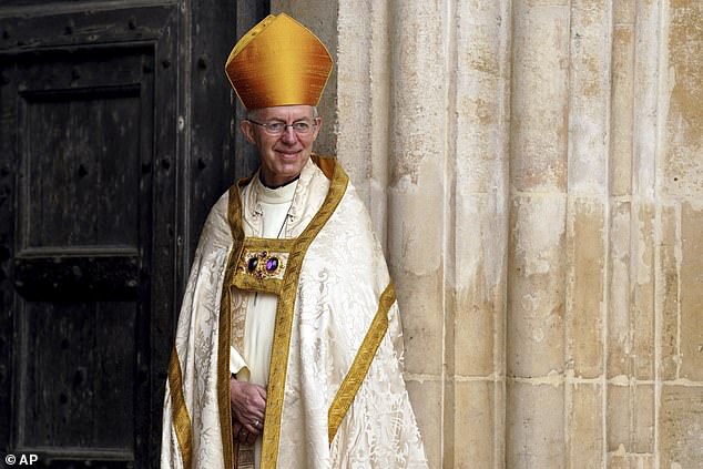 Dr Welby at the entrance to Westminster Abbey before the Coronation ceremony on May 6, 2023
