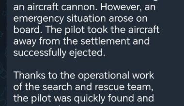 On May 16, 2025, at about 03:30, communication with the F-16 aircraft was lost. The Ukrainian fighter was carrying out tasks to repel an enemy air attack, an emergency situation arose on board and the pilot successfully ejected.