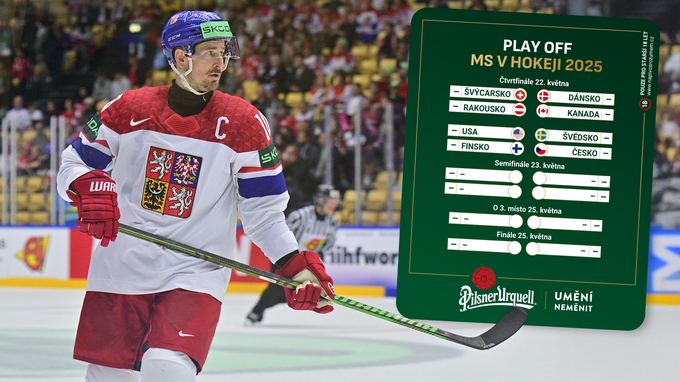 Pavouk MS v hokeji 2025: Švédsko - Česko, ve čtvrtfinále soupeř s 22 hráči z NHL