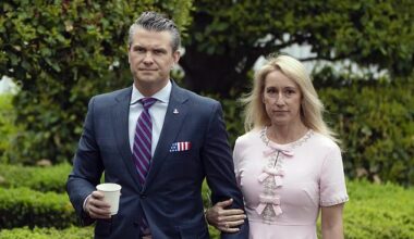 Pete Hegseth (pictured left) was accused of having another Signal chat open where he texted details of U.S. military strikes, this time to one that included his wife (pictured right) and a close friend and former Fox News colleague