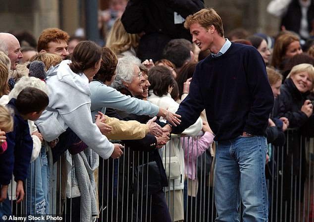 William greets royal fans before starting his History of Art degree at the top Scottish university
