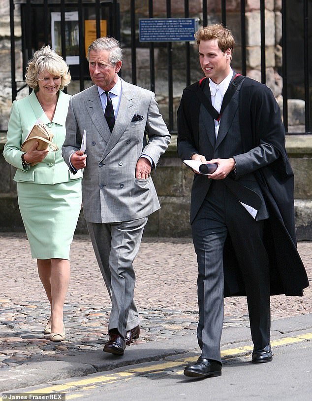 William left with an upper second class degree in Geography. Charles and Camilla attended his graduation ceremony