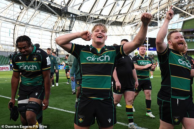 Northampton celebrated their wild victory over Leinster with a night out in Dublin