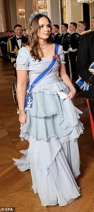 In a touching nod to her mother, Princess Ingrid Alexandra wore the dress to her first state banquet in April