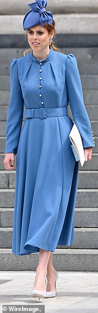 Beatrice wore the blue structured Beulah at the Platinum Jubilee Service at St Paul's in 2022