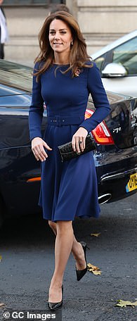 Princess Catherine arrived at the National Emergencies Trust in November 2019 wearing navy