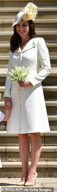 Catherine had just given birth to Louis when she wore it in primrose yellow at Harry and Meghan's wedding in 2018