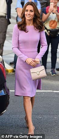 The then Duchess wore this dress in lavender at a mental health summit in October 2018