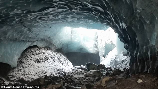 Anita says: 'The ice caves [pictured] are amazing because they're only there for a short period of time, because then they dissolve and they disappear, so you're witnessing something that is never going to be the same again, because it's always changing'