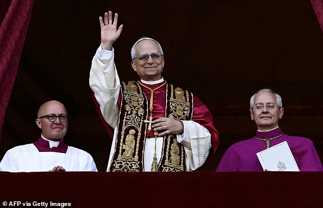 Speaking in English, the pontiff, who was previously known as Father Bob, then referenced his time as a missionary in South America saying: 'I would particularly like to say hello to my compatriots from Peru.
