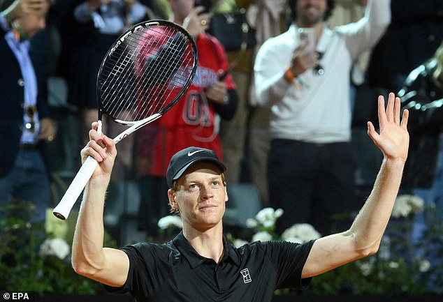 Home hero Sinner beat Argentina's Mariano Navone 6-3, 6-4 in the round of 64 in Rome