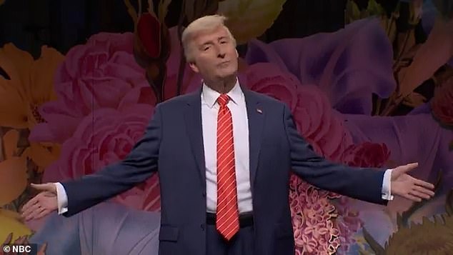 Viewers slammed Saturday Night Live for having James Austin Johnson's Donald Trump (pictured) imply that JD Vance killed Pope Francis in the cold open