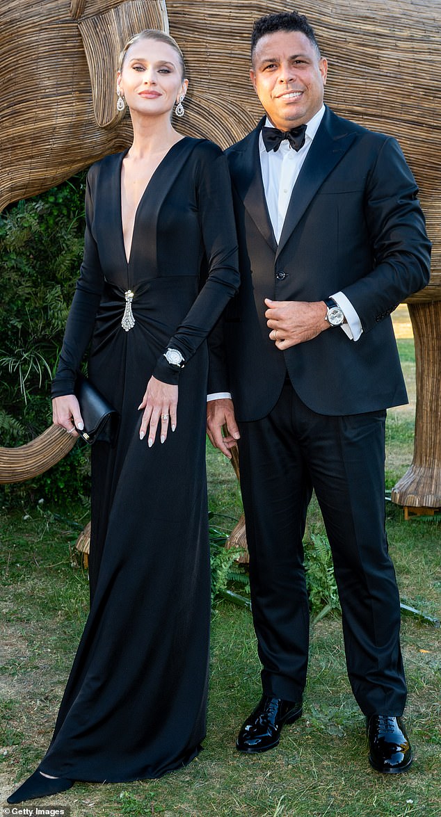 Brazilian footballer Ronaldo Nazario posed for snaps with his wife, model Celina Locks