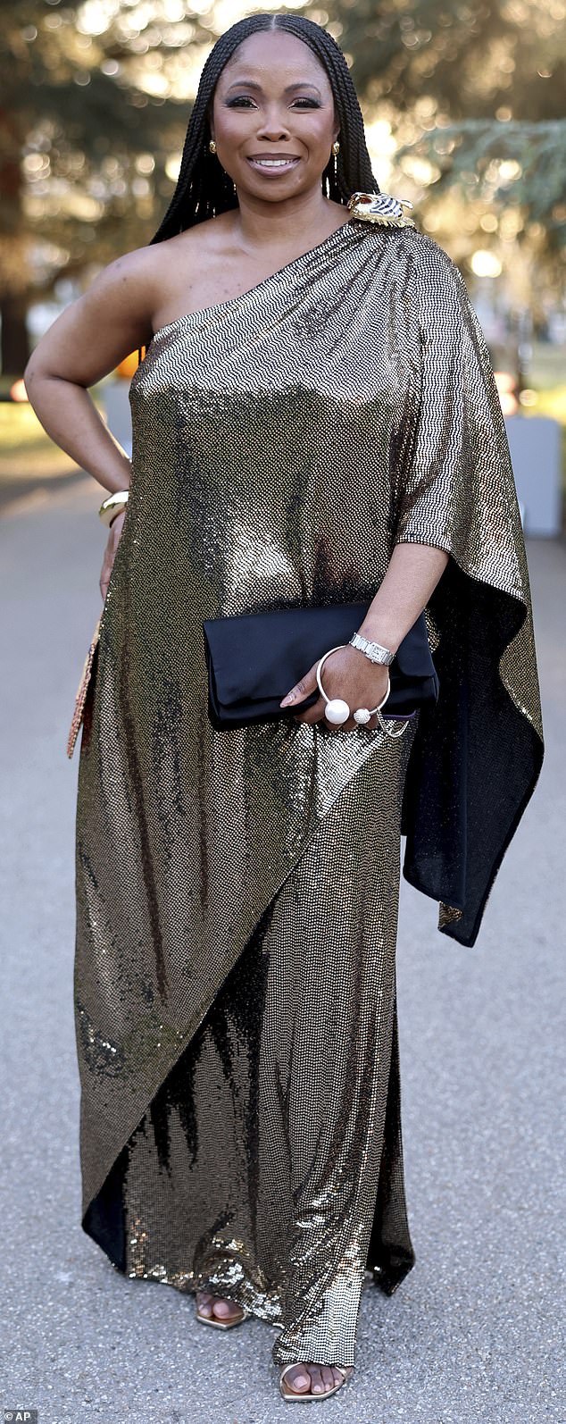 Communications expert Eva Omaghomi (pictured) looked elegant as she posed for a photograph during Tuesday's soiree