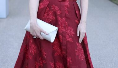 Princess Beatrice arrived in a stunning £960 floor-length crimson gown by Rebecca Vallance