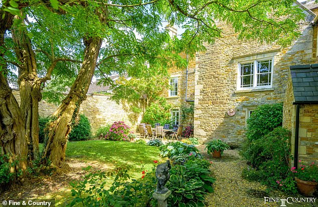 Quaint: A charming outdoor dining area at The Old Hall in Manton