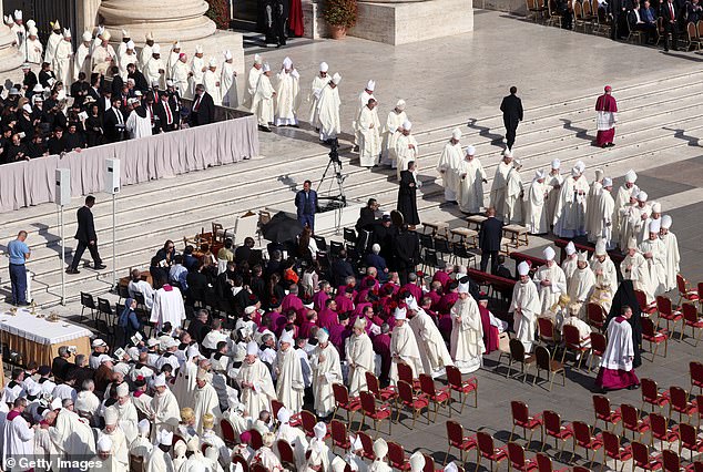 The Clergy take their seats ahead of the inauguration mass -- May 18, 2025
