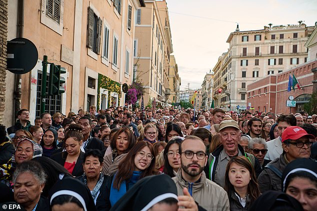 Worshippers attend the inauguration mass of Pope Leo XIV -- May 18, 2025