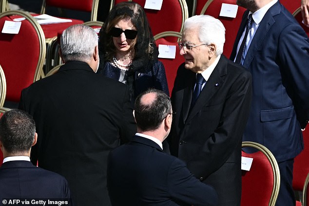 Italy's President Sergio Matarella and his wife Laura Matarella arrive to attend a Holy Mass for the beginning of the pontificate of Pope Leo XIV