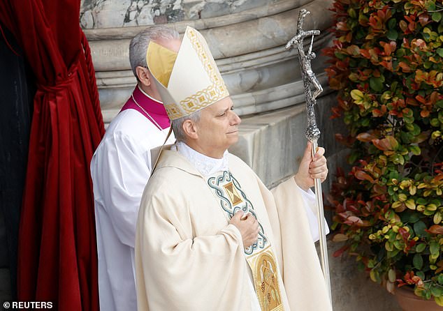 Pope Leo XIV attends his inaugural mass in St Peter's Square, at the Vatican
