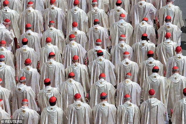Members of the clergy attend the inaugural mass of Pope Leo XIV in St Peter's Square