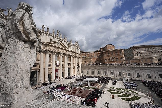Guests and dignitaries attend the inaugural Mass of Pope Leo XIV's pontificate