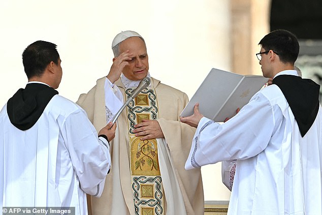 Pope Leo XIV leads a Holy mass for the beginning of his pontificate