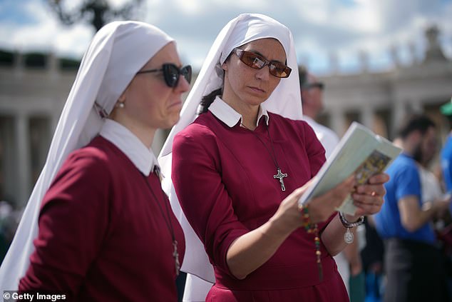 Nuns during the Inauguration Mass of Pope Leo XIV -- May 18, 2025