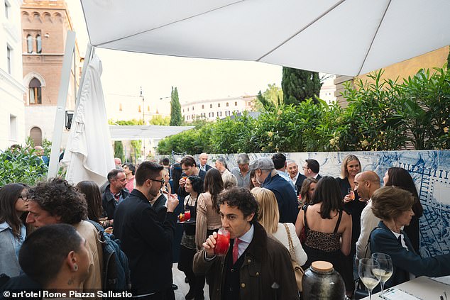 art'otel Rome Piazza Sallustio's grand opening party featured live DJ sets, contemporary art installations, and cocktails on its ground floor terrace