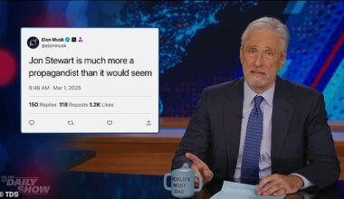 A disturbed Jon Stewart harrowingly predicted Donald Trump may burn 'our f***ing country down for insurance money' by the end of his presidency