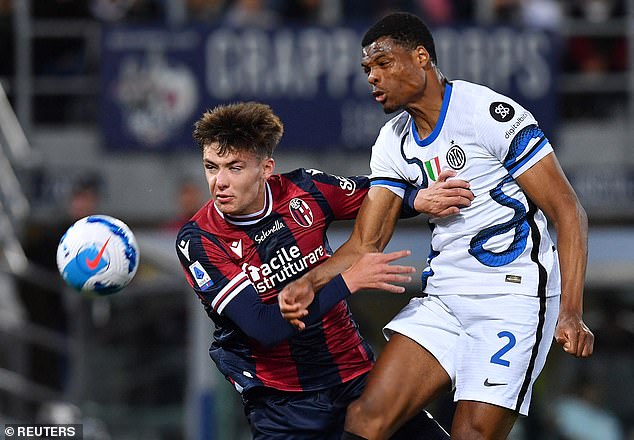 Young defender Aaron Hickey moved from Hearts to Bologna in 2020