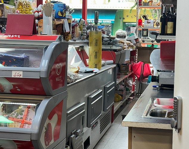 An uncooked onion had been left out in the open on a counter in the kitchen area of the shop
