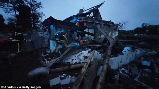 More than 30 residential buildings both private homes and apartment blocks were destroyed or damaged, along with nearly 40 outbuildings in Zhytomyr