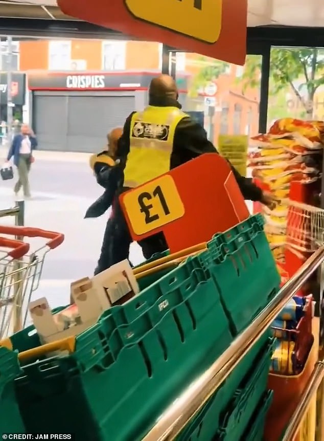 Footage of the confrontation at the store in south-east London has been widely shared online